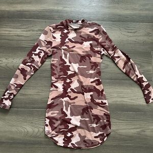 Camouflage Long Sleeve Dress